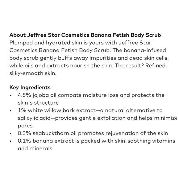 NIB Jeffree Star Skin Limited Edition Banana Fetish Body Scrub Full Size 6oz - Picture 7 of 8